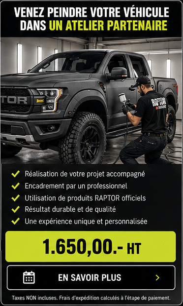 Pick-up RAPTOR peint dans un atelier partenaire